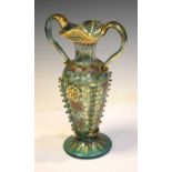 Italian Murano green glass vase