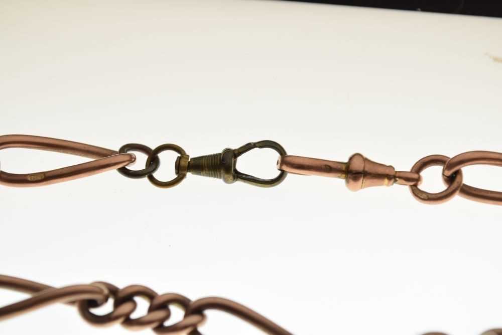9ct rose gold Albert with fancy-link chain - Image 3 of 3