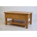 Modern light oak low side table