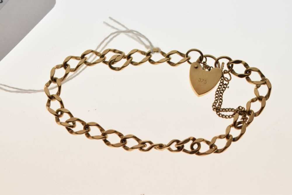 9ct gold curb-link charm bracelet, - Image 2 of 2