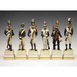 Six Italian ceramic Napoleonic military figures by Cacciapuoti