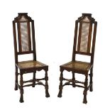 Pair of Carolean revival bergere chairs