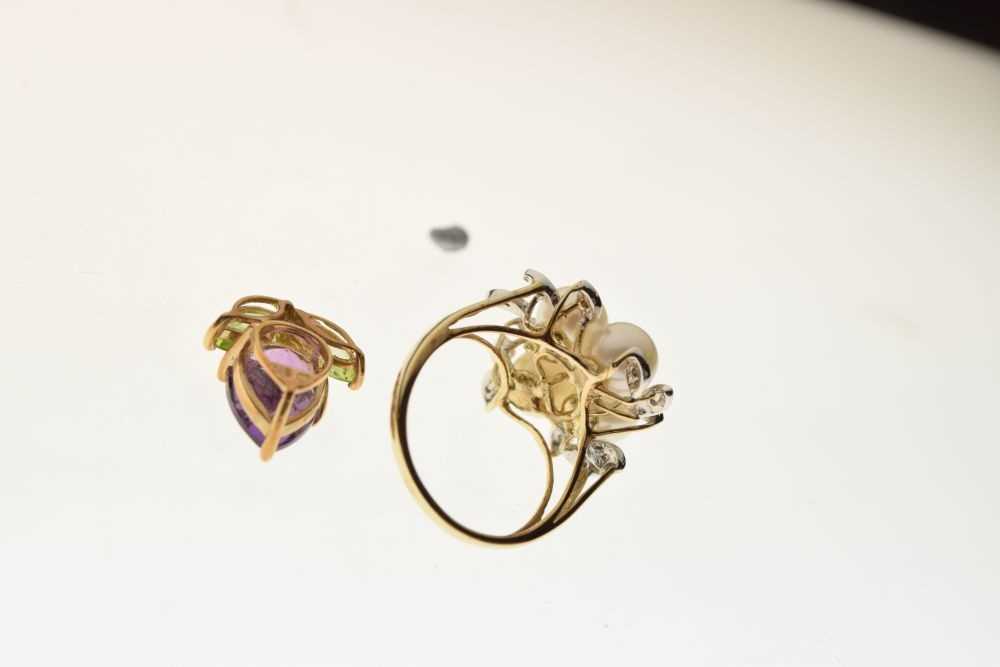 Two 9ct gold gem set dress rings - Image 2 of 3