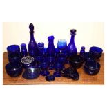 Quantity of 20th Century Bristol Blue glass