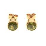 Pair of 9ct gold and peridot ear studs