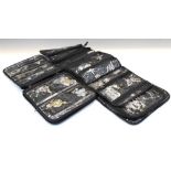 Two black cloth pouches containing assorted silver and white metal jewellery