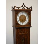Early 20th Century oak-cased grandmother clock