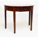 George III mahogany demi-lune side table