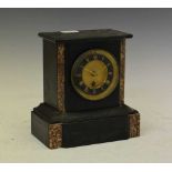 French black slate and rouge marble mantel clock