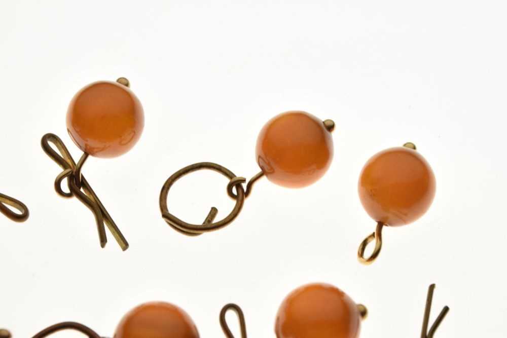 Collection of thirteen amber bead buttons, - Image 3 of 5