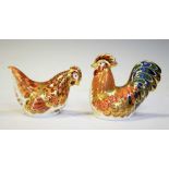 Royal Crown Derby Bantum Cockerel and Bantum Hen