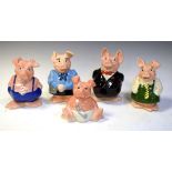 Five NatWest (Wade pottery) pig money boxes