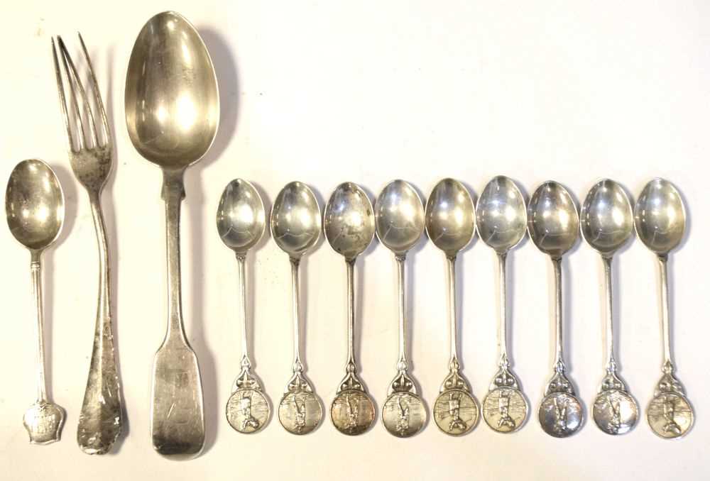 Quantity of silver and white metal flatware