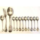 Quantity of silver and white metal flatware
