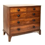 Mahogany chest of two short over three long drawers