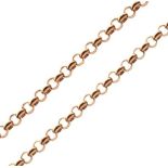 9ct rose gold belcher-link Albert