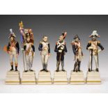 Six Italian ceramic Napoleonic military figures by Cacciapuoti