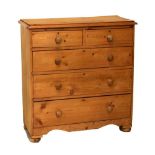 Pine chest of tow short over three long drawers