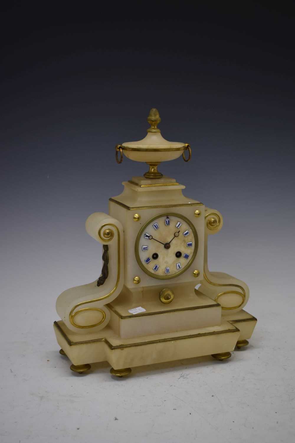 Alabaster mantel clock - Image 6 of 6