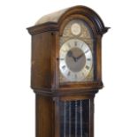 Oak-cased chiming longcase clock