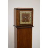 Walnut-cased Art Deco-style grandmother clock