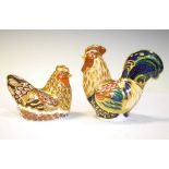 Royal Crown Derby limited edition paperweights Derbyshire Hen and Derbyshire Cockerel