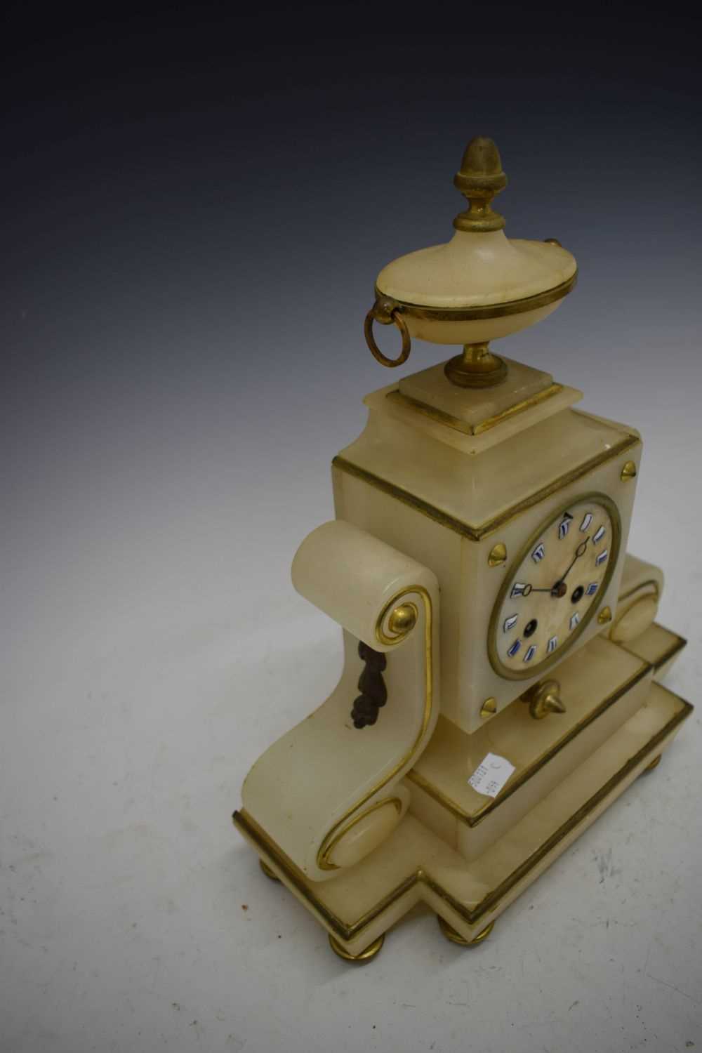 Alabaster mantel clock - Image 3 of 6