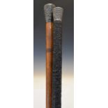 Indian carved ebony walking cane