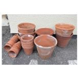 Quantity of assorted terracotta garden plant pots