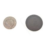 Coins - George III half-crown 1818 together with a George III Cartwheel Twopence 1797