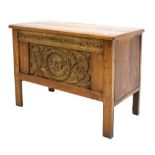 Carved oak coffer