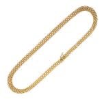 9ct gold fancy-link necklace/collar,