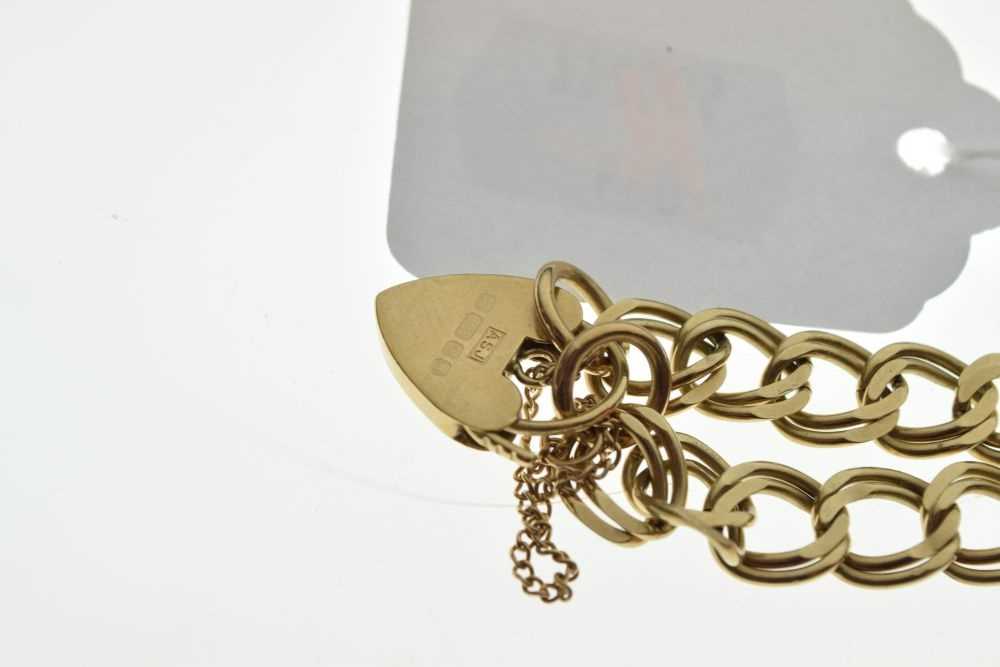 Double curb-link charm bracelet, - Image 3 of 3