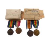 Two WW1 medal pairs