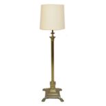 Brass column standard lamp
