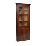 19th Century mahogany floor standing corner cupboard