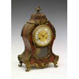 French red boulle mantel clock, Japy Freres