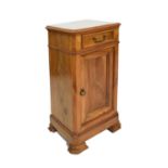 French marble-topped walnut night cupboard