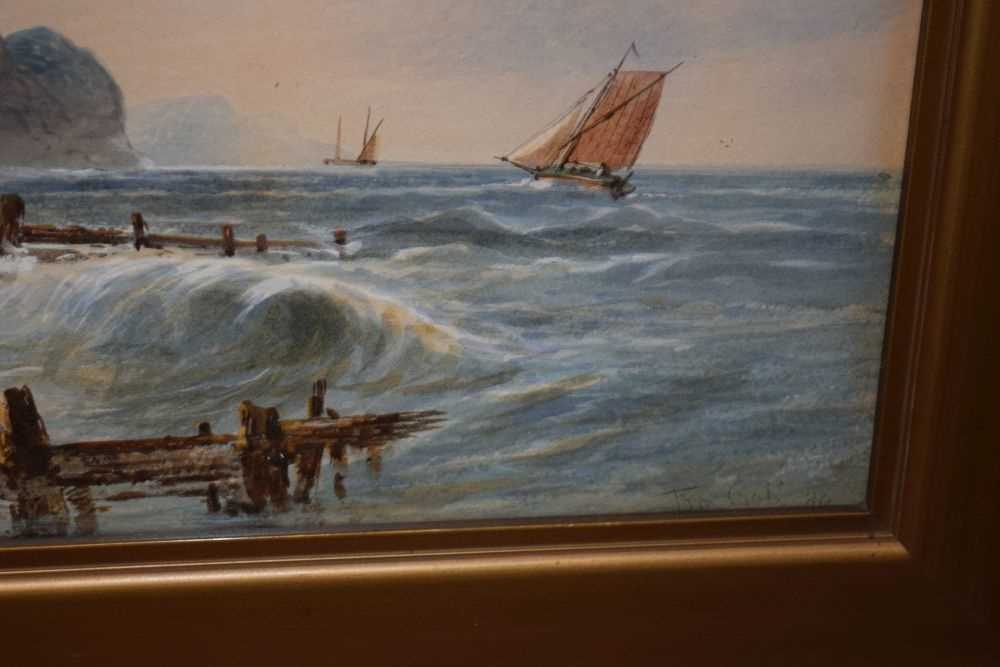 Costal scene with gilt frame - Image 4 of 6