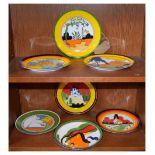 Clarice Cliff limited edition - Seven 'Bizarre World of Clarice Cliff' plates