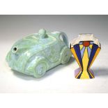 Sadler motor car teapot and Art Deco style vase