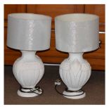 Pair of white table lamps