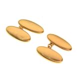 Pair of yellow metal cufflinks