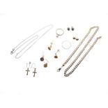 Assorted 9ct gold and yellow metal jewellery