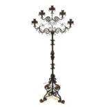 Wrought Iron Gothic candlestick stand