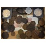 Sundry coins, tokens and bank notes