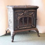 Cast metal log burner