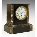 Small French black slate mantel clock