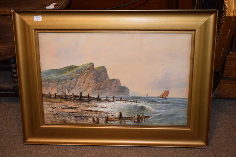 Costal scene with gilt frame - Image 2 of 6