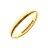 22ct gold wedding band, size J 1/2, 3,3g approx